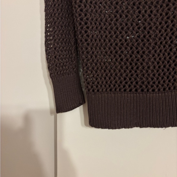 Banana Republic Dark Brown Open-Knit Cardigan - Picture 5 of 5
